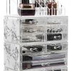 Cosmetic Makeup and Jewelry Storage Case Tower Display Organizer
