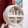 LED Makeup Mirror 360-Degree Rotating Makeup Organizer