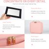 Get Glam On the Go with our Pink PU Leather Journey Makeup Bag! ?✈️