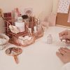 Rosework Rose Gold Makeup Organizer For Vanity- Iron