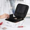 Marble Journey Makeup Bag – Adjustable Dividers & Built-in Mirror for Travel