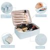 Chic Beauty Organizer: Versatile Travel Makeup Bag in Elegant Blue