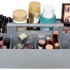 Portable Makeup Organizer Caddy Tote Divided Basket Bin with Handle