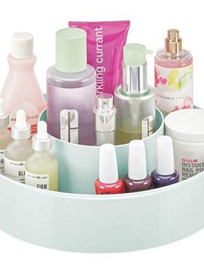 mDesign Plastic Spinning Lazy Susan Round Turntable Storage Tray