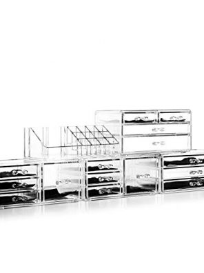 Acrylic Jewelry and Cosmetic Storage Makeup Organizer Set
