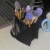 Black Travel Makeup Brush Holder Clear Plastic Cosmetic