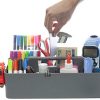 Portable Makeup Organizer Caddy Tote Divided Basket Bin with Handle