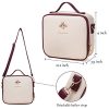 White Leather Makeup Bag - Your Stylish Travel Companion with Adjustable Compartments and Shoulder Strap! ?✨
