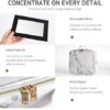 Marble Journey Makeup Bag – Adjustable Dividers & Built-in Mirror for Travel