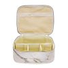 Marble Make-up Bag - Stylish Travel Beauty Organizer with Adjustable Dividers, Waterproof Toiletry Case, Perfect for Women's Cosmetic Essentials - Marble White Elegance