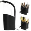 Black Travel Makeup Brush Holder Clear Plastic Cosmetic
