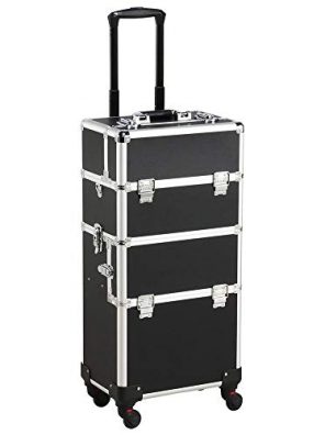 3 In 1 Aluminum Professional Rolling Cosmetic Case