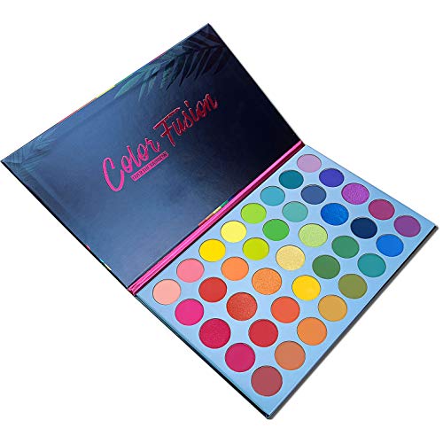 41sjzSweAWL Create Vibrant Looks with Rainbow Makeup Matte Metallic Shimmer Eye Shadow Palettes - Ideal for Endless Artistic Expressions