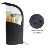 Black Travel Makeup Brush Holder Clear Plastic Cosmetic