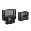 HOYOFO Mesh Makeup Bag 3 PCS Black Mesh Zipper