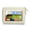 Clear Makeup Bag, Leather Cosmetic Organizer Case