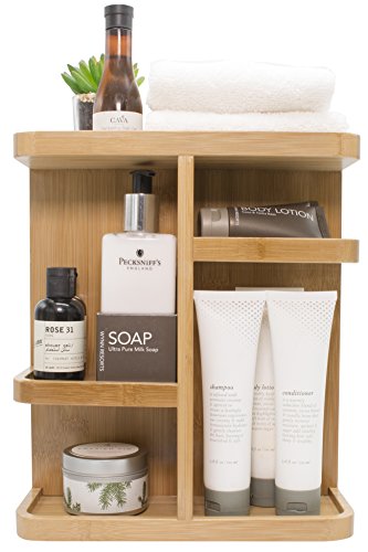 Bamboo Cosmetic Organizer for Makeup, Toiletries