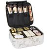 Chic and Practical Marble Makeup Bag for On-the-Go Beauty - Portable and Stylish Travel Case with Adjustable Dividers
