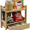 Display Stand Shelf for Bathroom Sorbus Bamboo Makeup Organizer