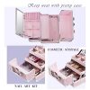 Jewelry Box Makeup Travel Case Storage with Keys and Mirror