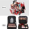 Makeup Case Leather Travel Makeup Bag 2 Layers