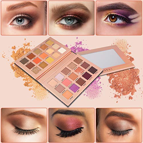 5159QlT6rHL.SL1500 Eye Shadow Palette with Brush and Mirror