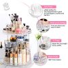 Spin Into Beauty: 360 Degree Rotating Makeup Organizer – Adjustable, Large-Capacity