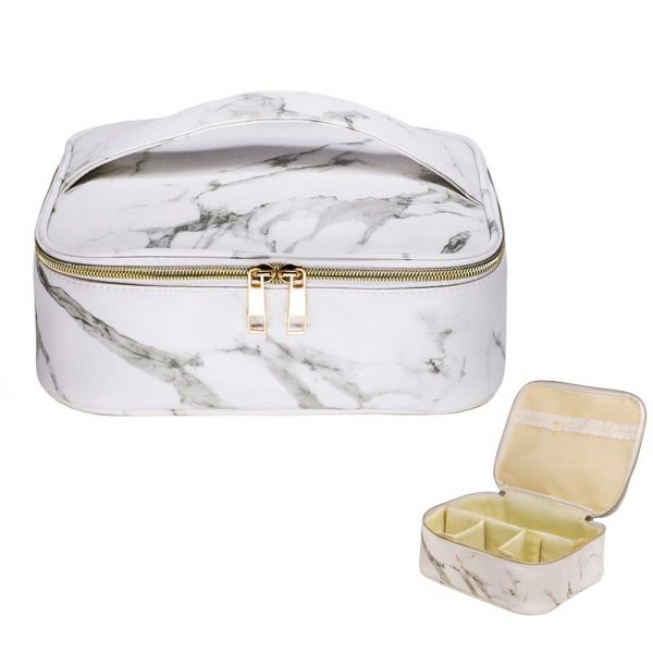 HOYOFO Marble Makeup Bag Travel Cosmetic Bags