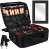 Beauty Routine with the Double-Layer Journey Makeup Bag - Your Portable Beauty Organizer with Mirror and Adjustable Dividers