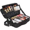 Large Travel Makeup Bag, Professional Cosmetic Case with Mirror