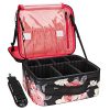 Relavel Travel Makeup Bag 2 Layer Heighten Makeup Train Case