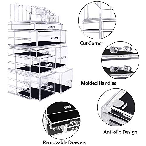 518EDQazfLL._SL500_ Revolutionize Your Vanity with This Acrylic Makeup Organizer – 7 Drawers & Rotating Shelf