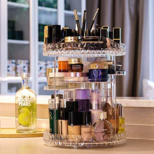518v2m5u9-L._SL500_ Revolutionize Your Vanity with This Acrylic Makeup Organizer – 7 Drawers & Rotating Shelf