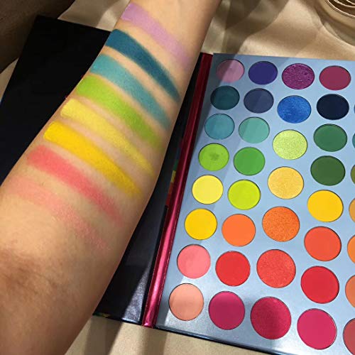 51BDyxCkALL Create Vibrant Looks with Rainbow Makeup Matte Metallic Shimmer Eye Shadow Palettes - Ideal for Endless Artistic Expressions