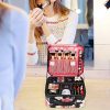 Relavel Travel Makeup Bag 2 Layer Heighten Makeup Train Case