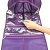 Freegrace Premium Hanging Toiletry Bag - Stylish and Spacious Beauty and Jewelry Organizer (Purple)