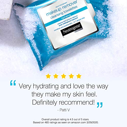 51DrkXroZcL.SL1500 Neutrogena Hydrating Makeup Remover Wipes - 25ct Value Pack, Gentle Cleansing with Cucumber & Aloe, Ideal for On-the-Go Beauty