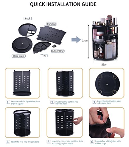 51E5lI5mM7L._SL500_ 360 Degree Rotating Large Makeup Organizer
