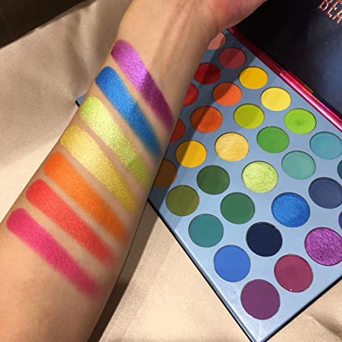 51ERw7KyXIL Create Vibrant Looks with Rainbow Makeup Matte Metallic Shimmer Eye Shadow Palettes - Ideal for Endless Artistic Expressions