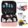 Makeup Bag Travel Cosmetic Bag Case Large Leather Cosmetic