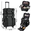 Makeup Cosmetology Organizer Wheeled Nylon Train Case Portable