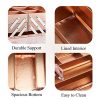 Rose Gold Makeup Case - Large Portable Beauty Box with Marble Rose Design, Lockable Cosmetic Organizer for Women