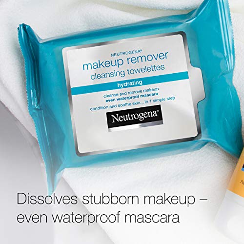 51GKMyCxdVL.SL1500 Neutrogena Hydrating Makeup Remover Wipes - 25ct Value Pack, Gentle Cleansing with Cucumber & Aloe, Ideal for On-the-Go Beauty