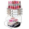 Premium Acrylic Rotating Beauty Lipstick Tower Organizer with Drawers