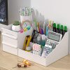Elegance in Organization: White Makeup Desk Organizer with Drawers