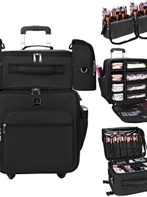 4 in 1 Rolling Makeup Case Train Case Professional