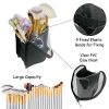 Black Travel Makeup Brush Holder Clear Plastic Cosmetic