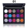 30-Color Glitter Eyeshadow Palette - Pressed Pigmented Mineral Shimmer Sequined Eye Shadows - Long-Lasting
