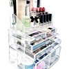 Makeup Organizer Acrylic 3 Pieces Storage Display Case