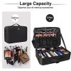 Relavel Professional Makeup Train Case with Adjustable Strap (Black)